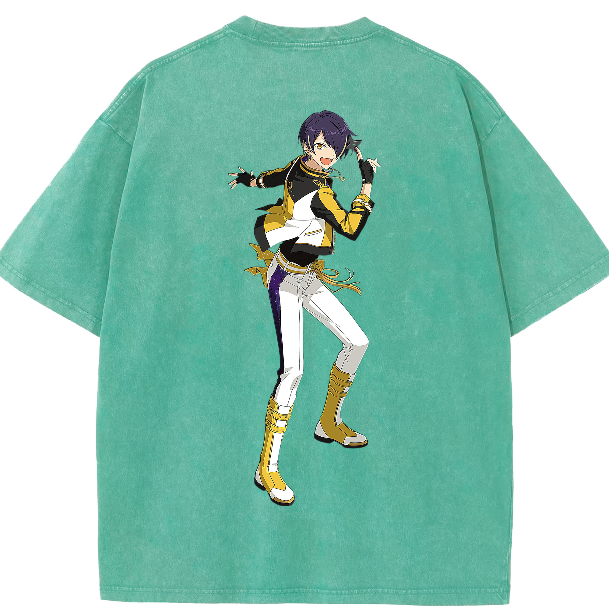（画像用） あんさんぶるスターズ! Ensemble Stars 綿100% ヴィンテージ風 半袖Tシャツ（背面プリント）